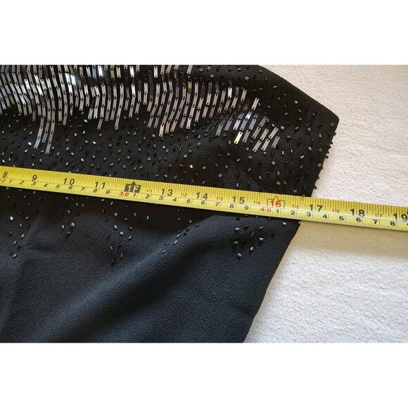 Vintage Cachet Women's Black Y2k Fairy  Beaded Formal Evening Dress Gown Size 8 - Picture 7 of 8